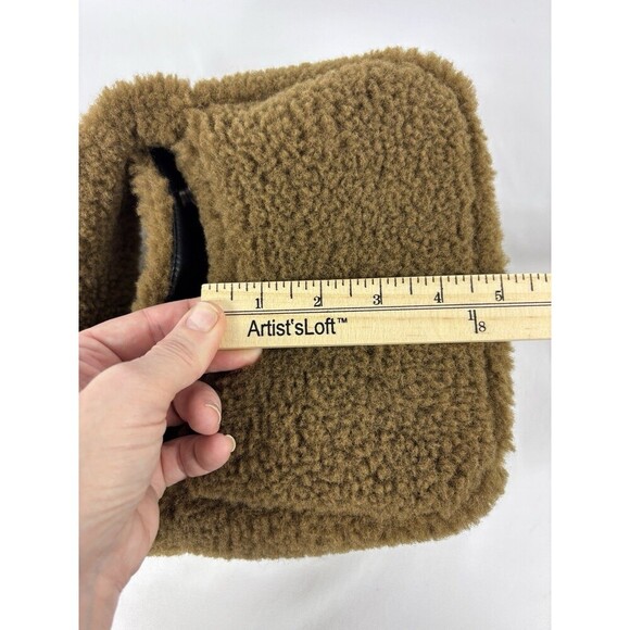 Stand Studio Minnie Fur Bag Faux Shearling Compact Teddy 2 Top Handle Brown - Picture 7 of 16